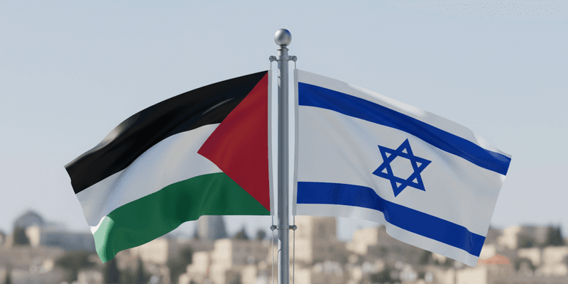 Banderas de Palestina e Israel