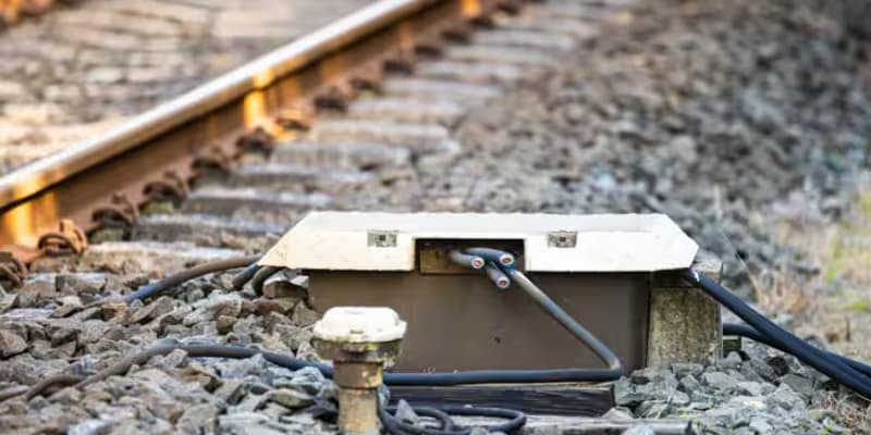 Cobre en vías de tren