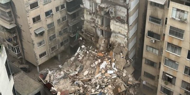 Edificio derrumbado tras terremotos en Venezuela
