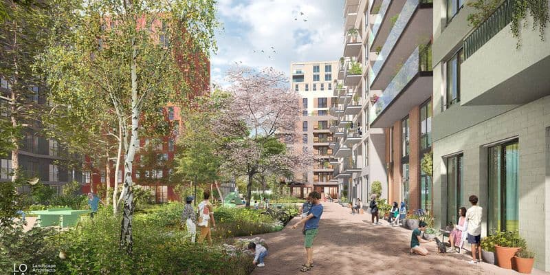 Impresión artística del nuevo barrio Merwede en Utrecht