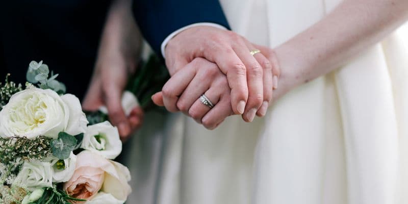 Pareja en su boda