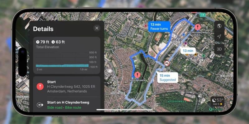 Apple ahora ofrece rutas ciclistas a medida en los Países Bajos