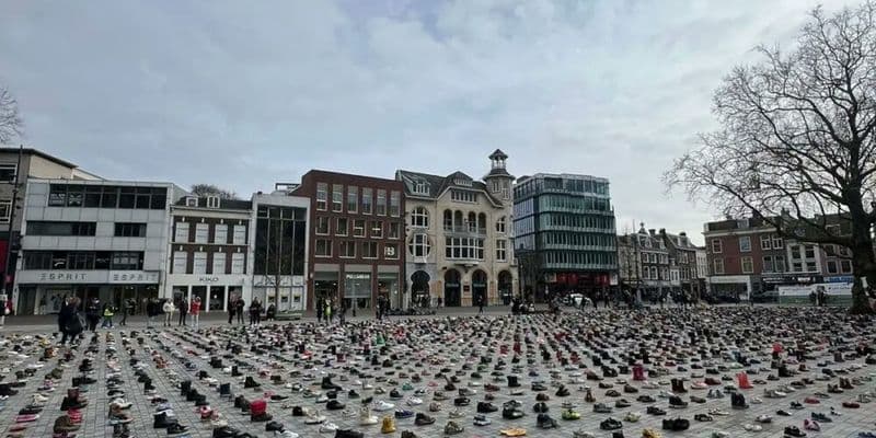 Conmemoración en Utrecht: zapatos para recordar a los niños de Gaza