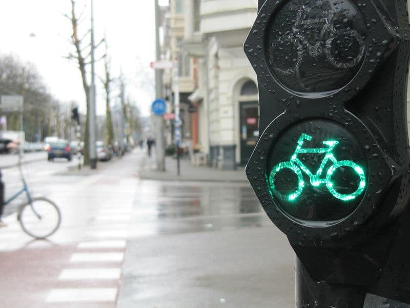 Semáforo de bicicleta en Holanda