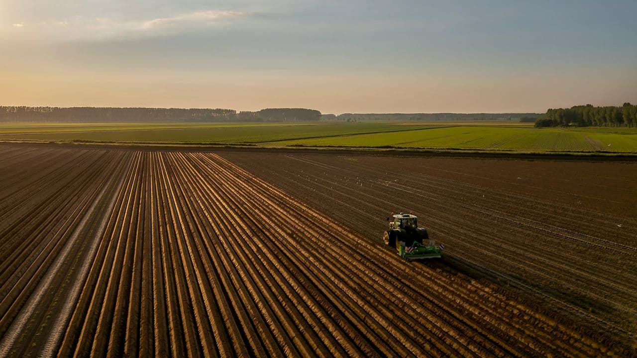 Tractor en un campo